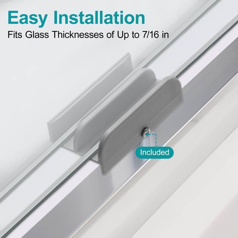 VYH M6219 Sliding Shower Door Bottom Guide(Grey) for Sliding Shower Door (Top Hung) Shower Door Guide, 1/2 in Channels for Glass Shower Door Plastic Guide(2 Pack)(Grey) - Image 3